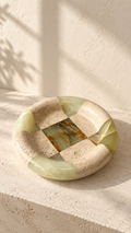 The Travertine Patchwork Bowl | Natural Stone Decorative Dish