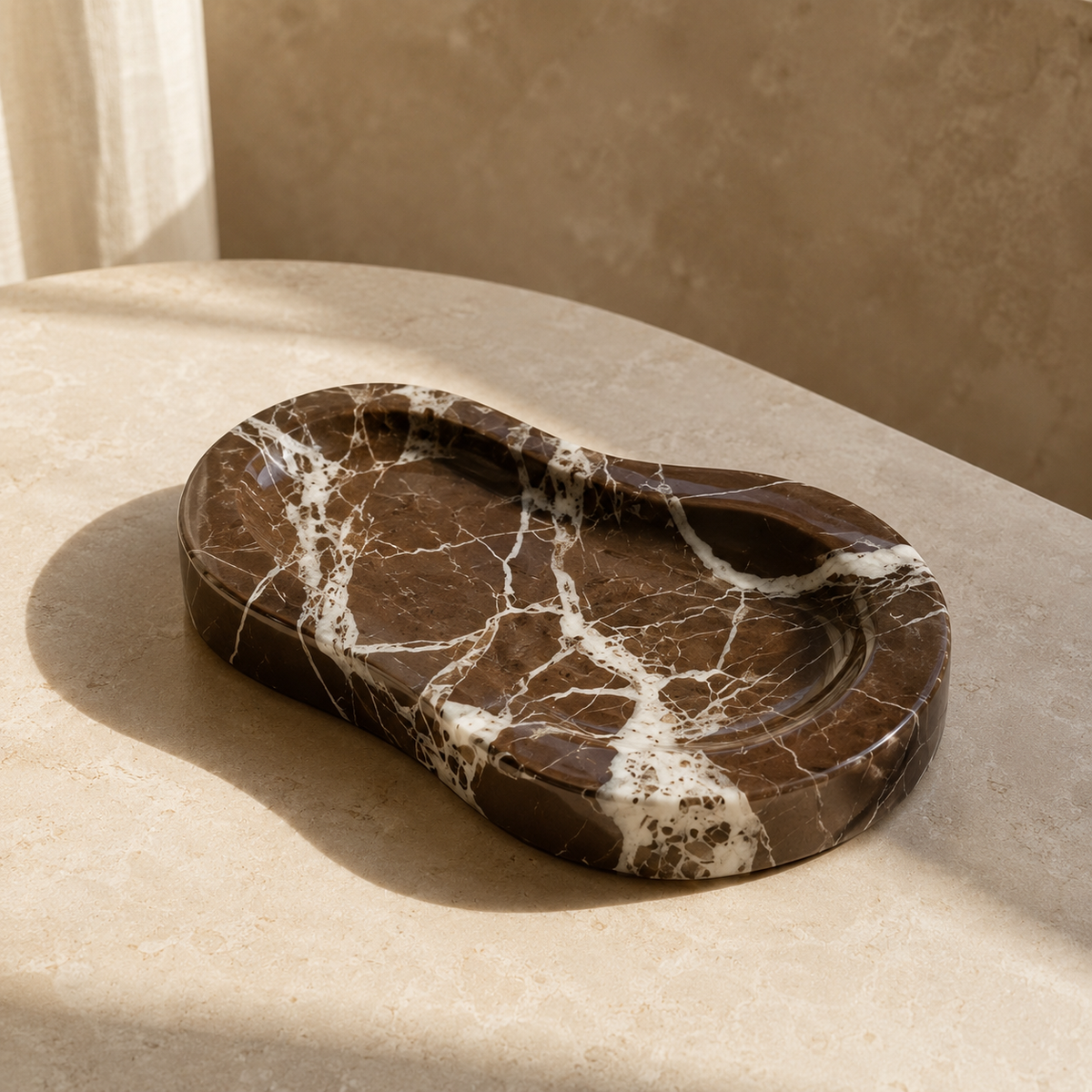 The Cappuccino Marble Tray | Decorative Vanity Catchall
