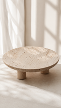 The Tivoli Travertine Pedestal Bowl | Decorative Stone Accent