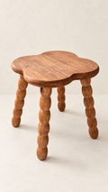 The Verona Bobbin Stool | Sculptural Wood Accent Seat