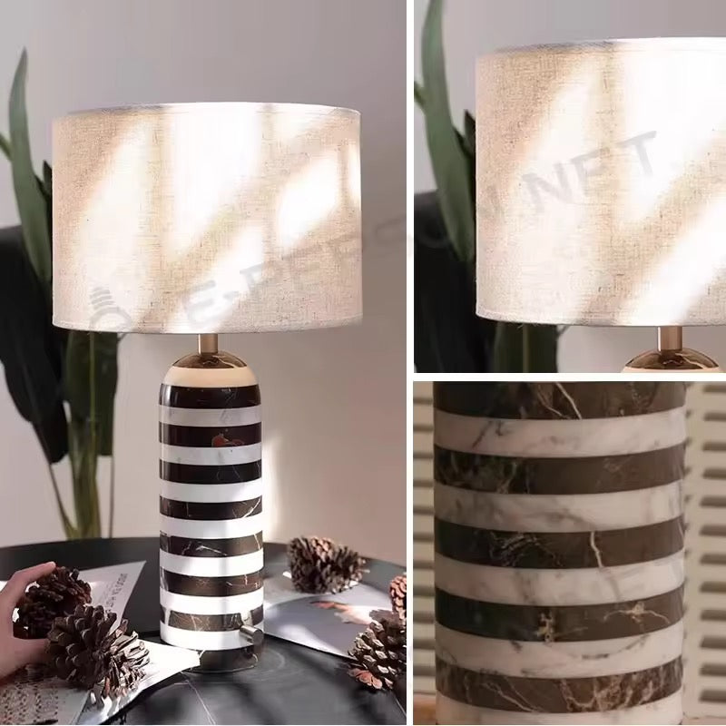 The Margot Striped Marble Table Lamp