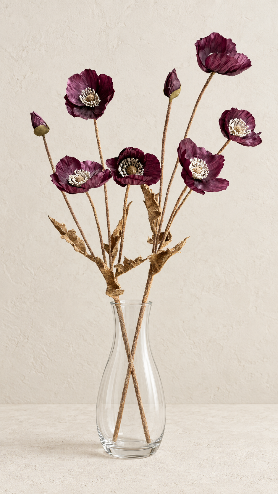 The Bordeaux Poppy Arrangement | Decorative Faux Floral Bouquet