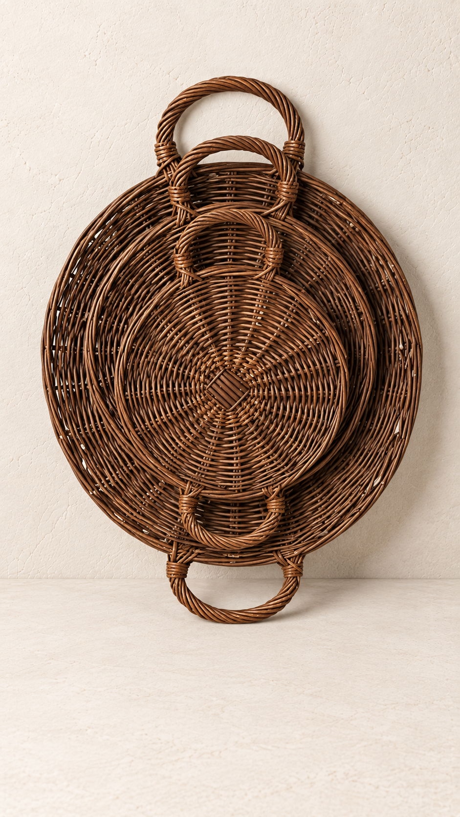 The Provençal Round Rattan Tray