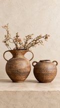 The Tuscan Twin-Handle Vase Set | Rustic Decorative Vases