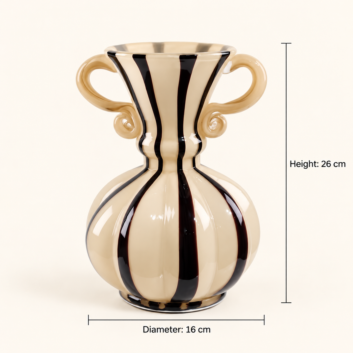 The Verona Striped Ceramic Vase