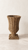 The Verona Woven Pedestal Vase | Rattan Decorative Urn