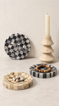 The Marlow Checkered Stone Catchall | Decorative Trinket Dish