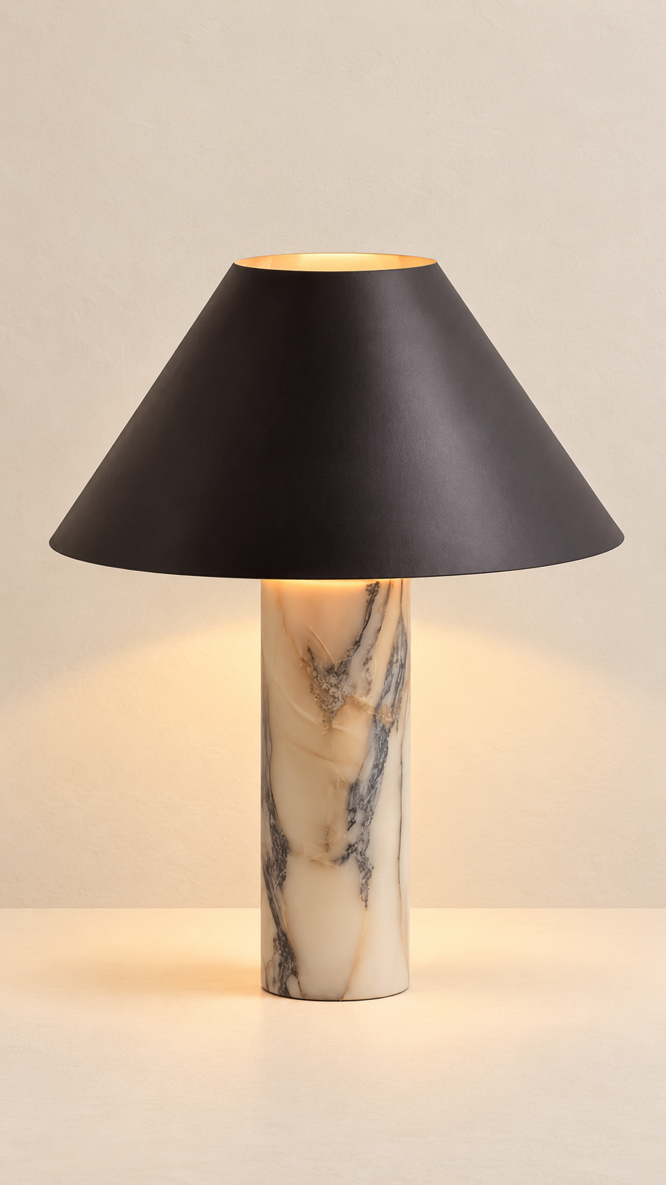 The Calacatta Column Table Lamp